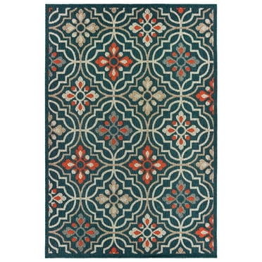 Oriental Weavers Latitude Area Rug 709B3 Blue Curves Blocks 7' 10" x 10' Rectangle