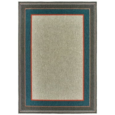 Oriental Weavers Latitude Area Rug 8021L Outdoor Gray Flat Lined