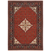 Oriental Weavers Lilihan Area Rug 001C6 Traditional Red Diagonals Medallion 2' x 6' Rectangle