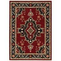 Oriental Weavers Lilihan Area Rug 092R6 Traditional Red Rings Petals 2' x 3' Rectangle