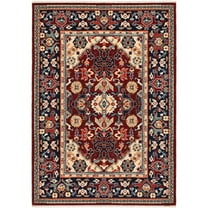 Oriental Weavers Lilihan Area Rug 2062R Traditional Red Blocks Rings 2' x 6' Rectangle