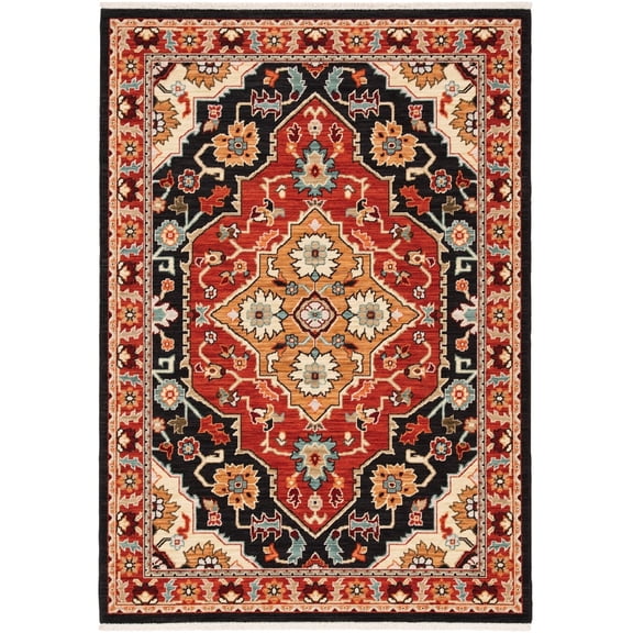 Oriental Weavers Lilihan Area Rug 4929A Traditional Black Bulbs Loops 2' 6" x 12' Rectangle