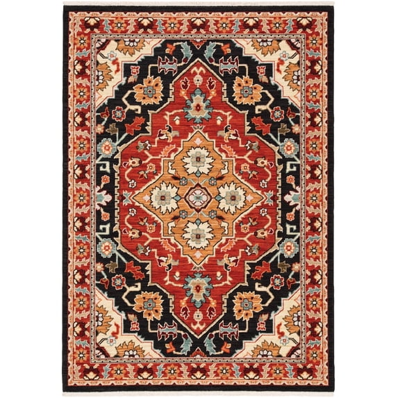 Oriental Weavers Lilihan Area Rug 4929A Traditional Black Bulbs Loops 2' x 6' Rectangle