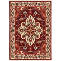 Oriental Weavers Lilihan Area Rug 5502C Traditional Red Medallion Bulbs 2' x 6' Rectangle