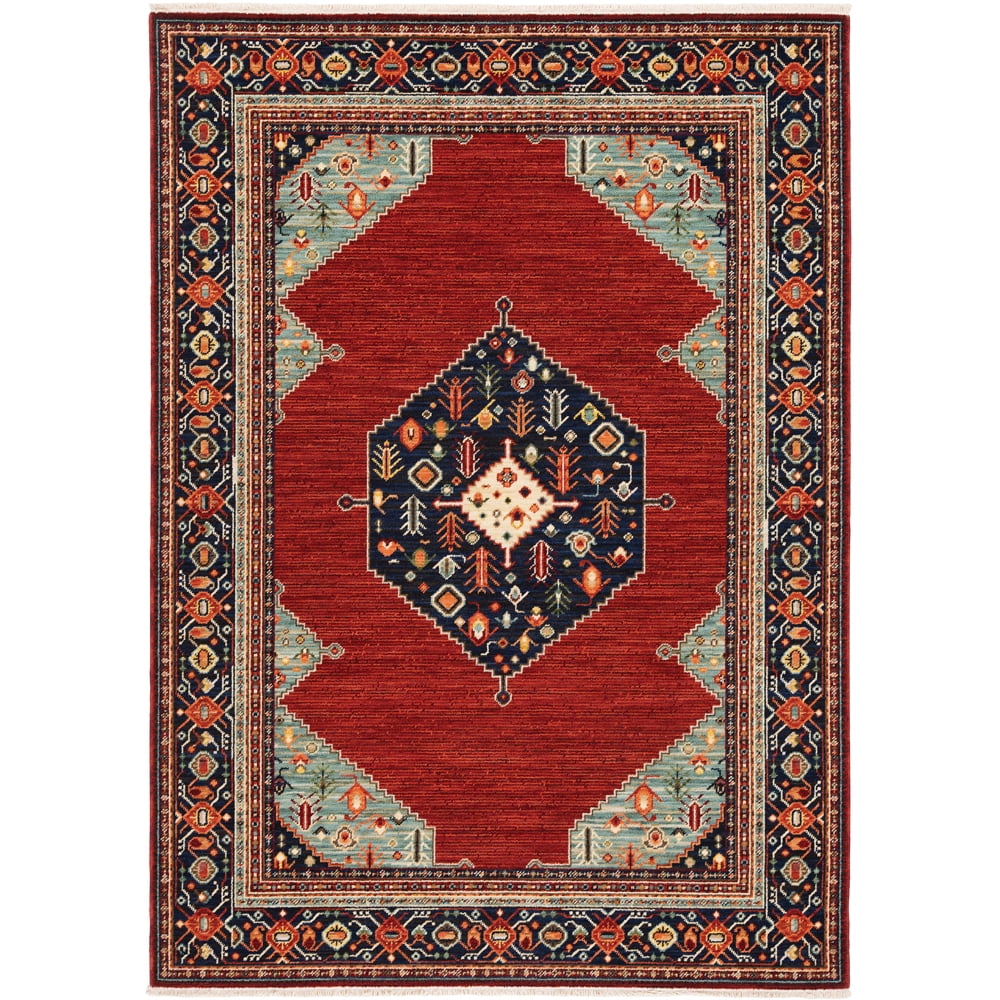 Lilihan Red and Blue Hand-knotted Wool Area Rug 2' x 3'