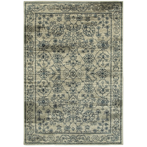 Sphinx Linden Area Rug 7804C Beige Curls Petals 9' 10" x 12' 10" Rectangle