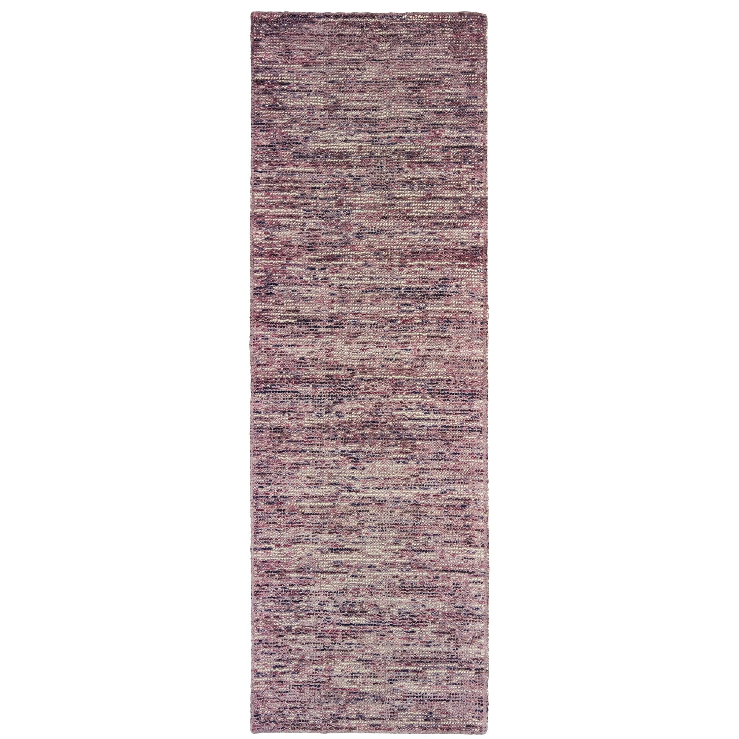 Luxurious Hand-Tufted Gray and Soft Violet Wool-Viscose Runner Rug 2'6" x 8'