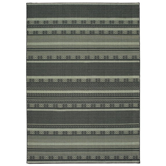 Sphinx Luna Area Rug 1802K Black Banded Rows 7' 10" x 10' 10" Rectangle