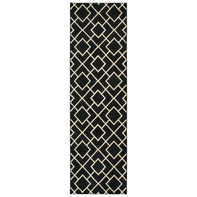 Sphinx Luna Area Rug 8123B Black Lines Diamonds 2' 3" x  7' 6" Rectangle