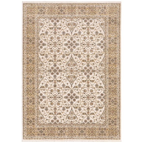 Oriental Weavers Maharaja Area Rug 001J1 Traditional Ivory Petals Bulbs 2' x 3' Rectangle