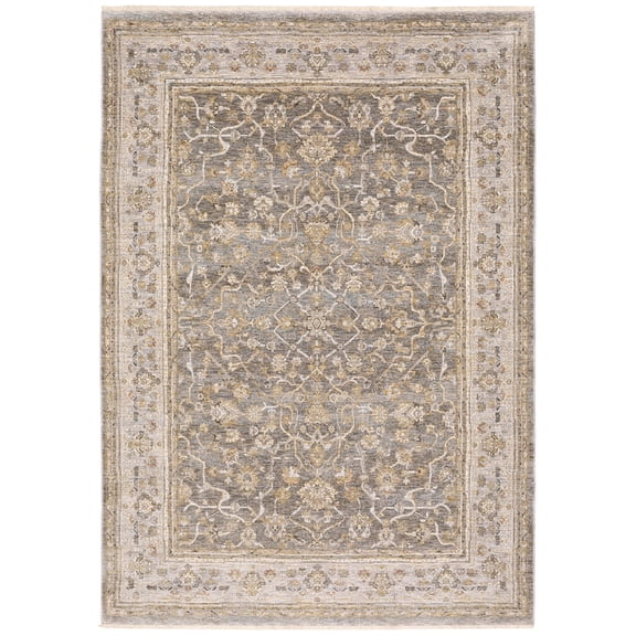 Oriental Weavers Maharaja Area Rug 040M1 Traditional Beige Faded Scrolls 3' 3" x 5' Rectangle