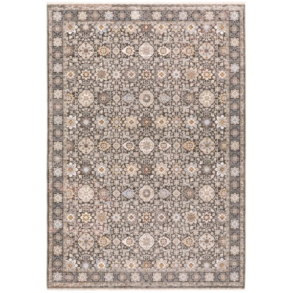 Oriental Weavers Maharaja Area Rug 071N1 Traditional Gray Bordered Rings 5' 3" x 7' 6" Rectangle