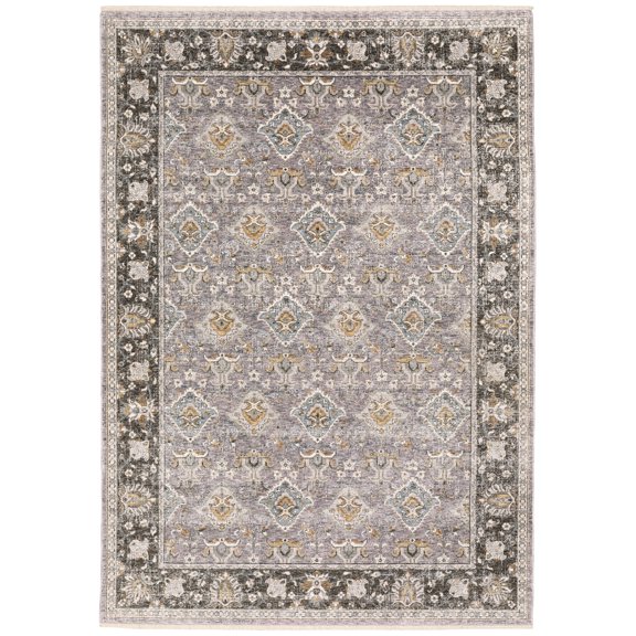 Sphinx Maharaja Area Rug 091E1 Traditional Grey Bulbs Diagonals 3' 3" x 5' Rectangle