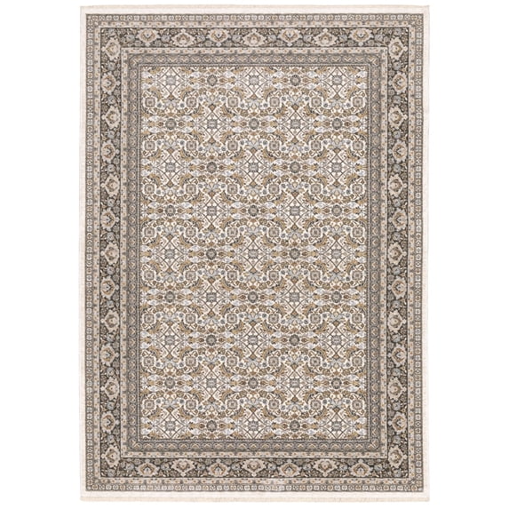 Oriental Weavers Maharaja Area Rug 2061N Traditional Ivory Bulbs Scrolls 3' 3" x 5' Rectangle