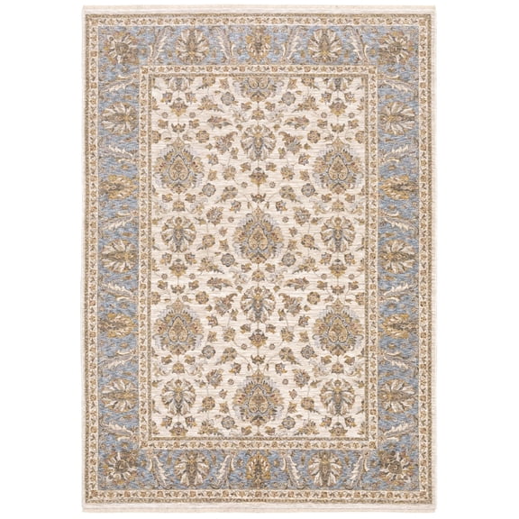 Oriental Weavers Maharaja Area Rug 5091Z Traditional Ivory Half-Brick Scrolls 2' 3" x 7' 6" Rectangle