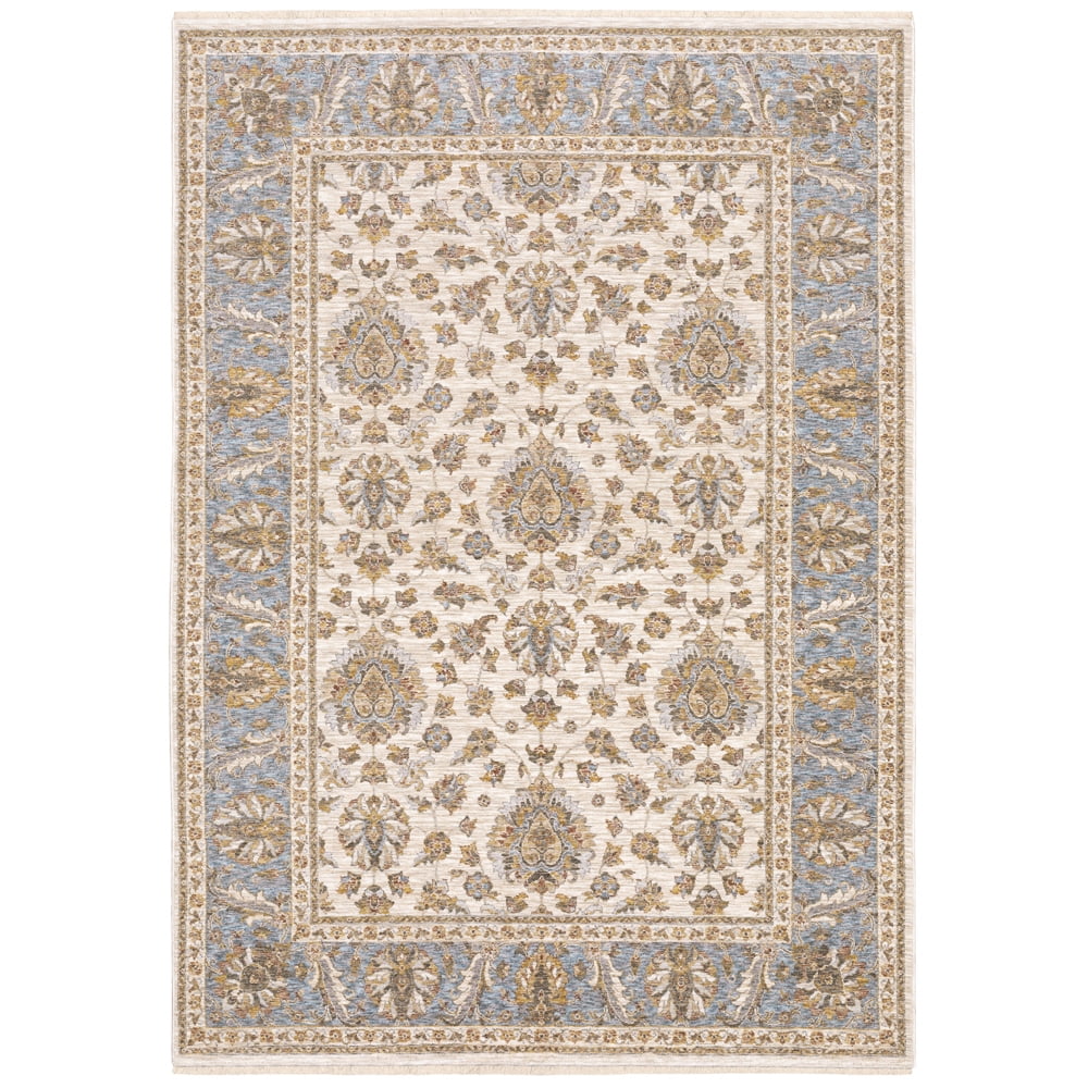 Maharaja Ivory Traditional Hand-Knotted 2' x 3' Synthetic Area Rug