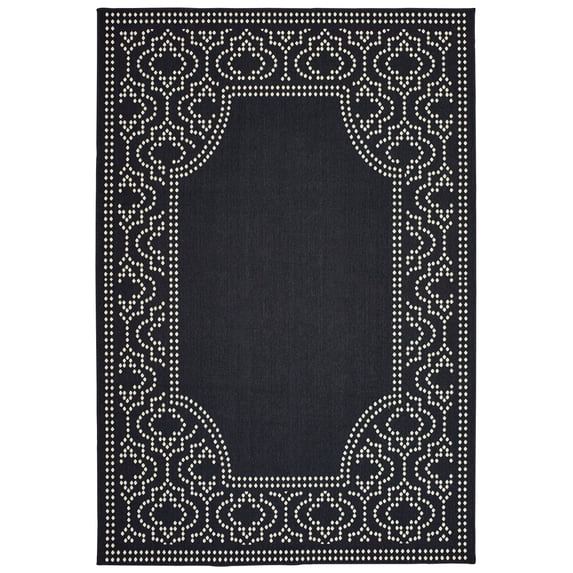 Oriental Weavers Marina Area Rug 1247K Black Dotted Ogee 2' 5" x 4' 5" Rectangle