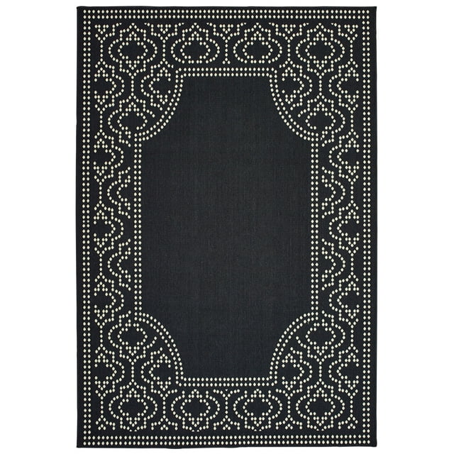 Oriental Weavers Marina Area Rug 1247K Black Dotted Ogee 5' 3" x 7' 6" Rectangle
