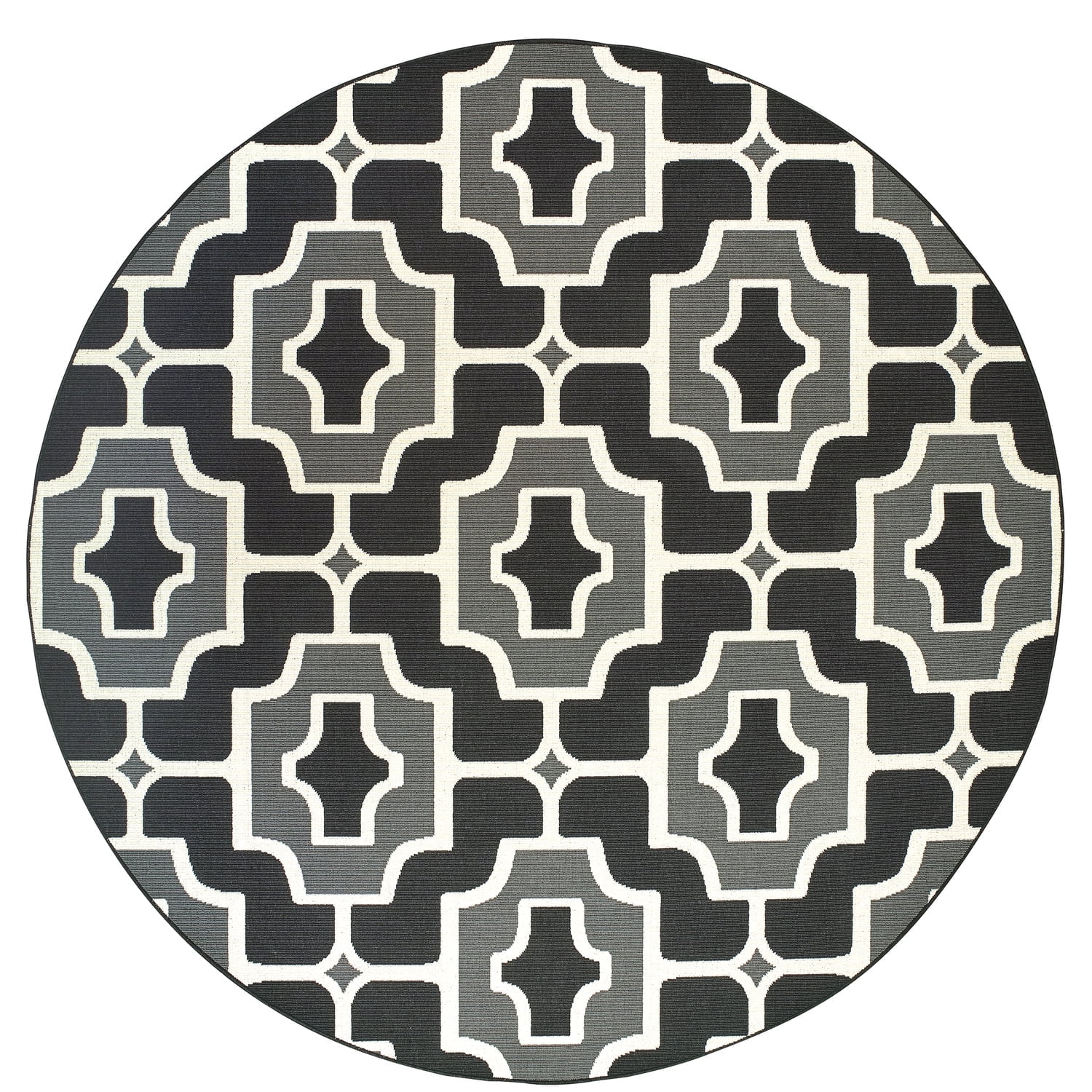 Oriental Weavers Marina Area Rug 1491Z Black Curves Angled 7' 10