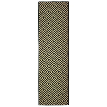 Oriental Weavers Marina Area Rug 2335K Black Diamond Diagonals 2' 3" x 7' 6" Rectangle