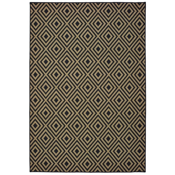 Oriental Weavers Marina Area Rug 2335K Black Diamond Diagonals 3' 7" x 5' 6" Rectangle