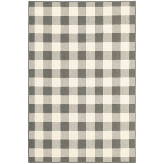 Oriental Weavers Marina Area Rug 2598W Outdoor Gray Country Blocks 1' 9" x 3' 9" Rectangle