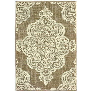Oriental Weavers Marina Area Rug 5929J Tan Scrolls Ornamental 5' 3" x 7' 6" Rectangle