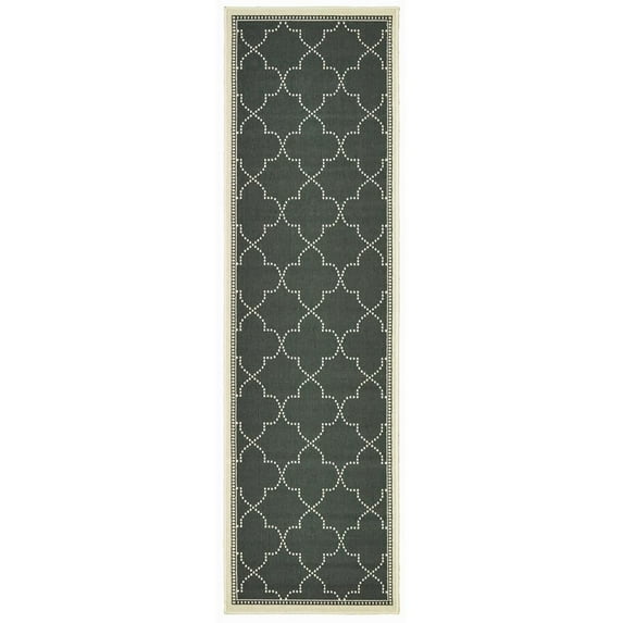 Oriental Weavers Marina Area Rug 6025L Grey Lines Ogee 2' 3" x 7' 6" Rectangle