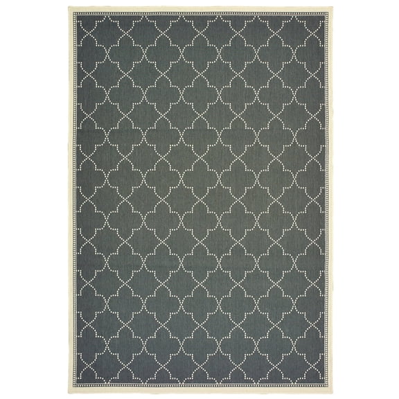 Oriental Weavers Marina Area Rug 6025L Grey Lines Ogee 3' 7" x 5' 6" Rectangle