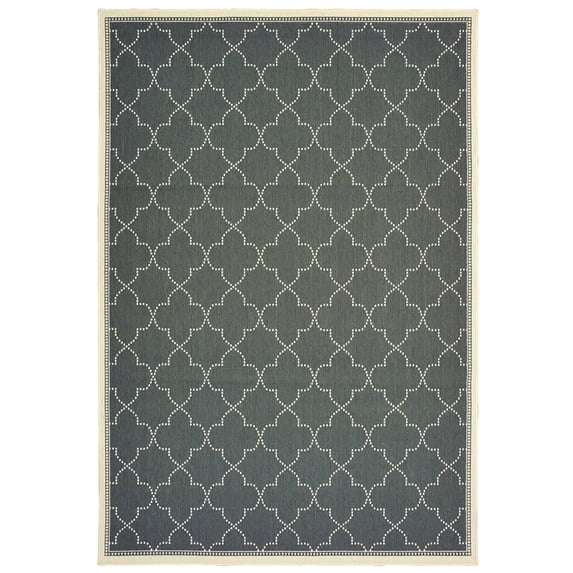 Oriental Weavers Marina Area Rug 6025L Gray Lines Ogee 5' 3" x 7' 6" Rectangle