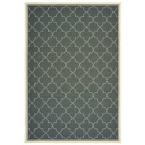 Oriental Weavers Marina Area Rug 6025L Grey Lines Ogee 6' 7" x 9' 6" Rectangle