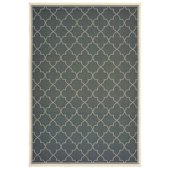 Oriental Weavers Marina Area Rug 6025L Grey Lines Ogee 6' 7" x 9' 6" Rectangle