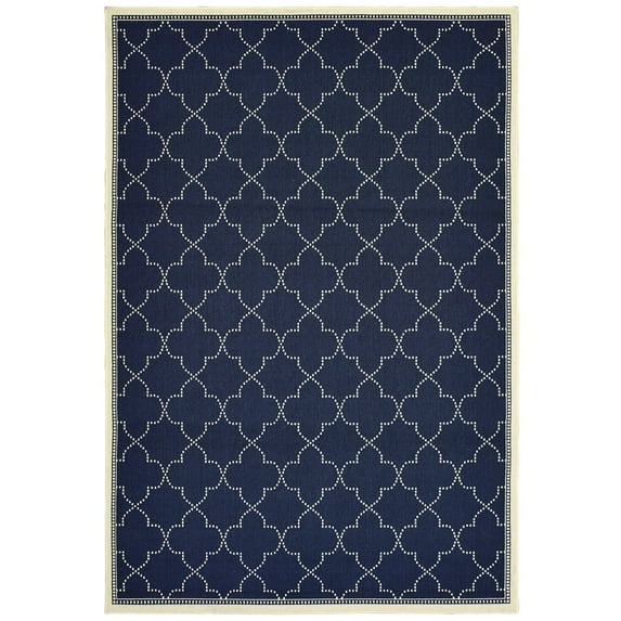 Oriental Weavers Marina Area Rug 6025P Navy Ogee Linked 5' 3" x 7' 6" Rectangle