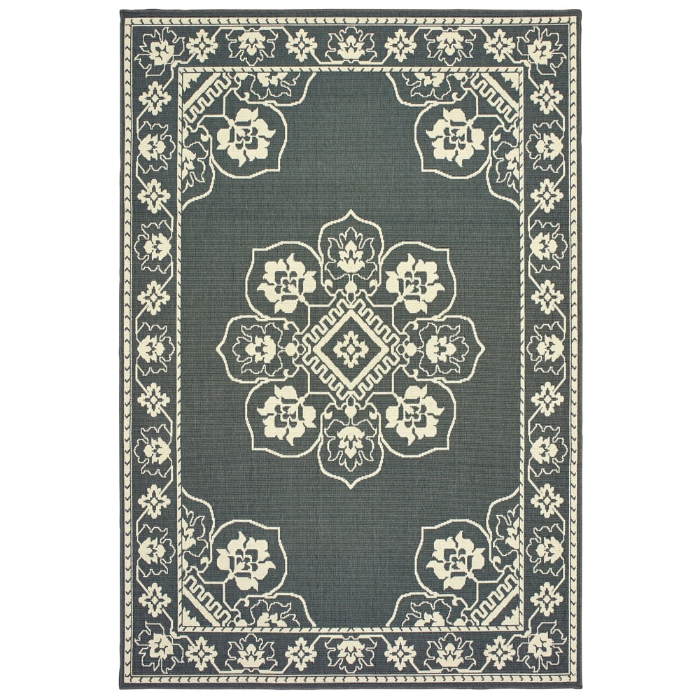 Sphinx Marina Area Rug 7764E Outdoor Grey Petals Bulbs 2' 5" x 4' 5" Rectangle