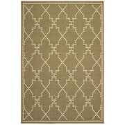 Oriental Weavers Marina Area Rug 7765Y Outdoor Tan Angled Crosshatch