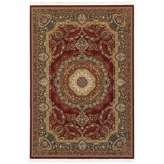 Oriental Weavers Masterpiece Area Rug 113R2 Red Eye Rings 6' 7" x 9' 6" Rectangle