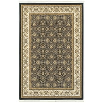 Oriental Weavers Masterpiece Area Rug 1331B Navy Bordered Rings 2' 3" x 10' Rectangle