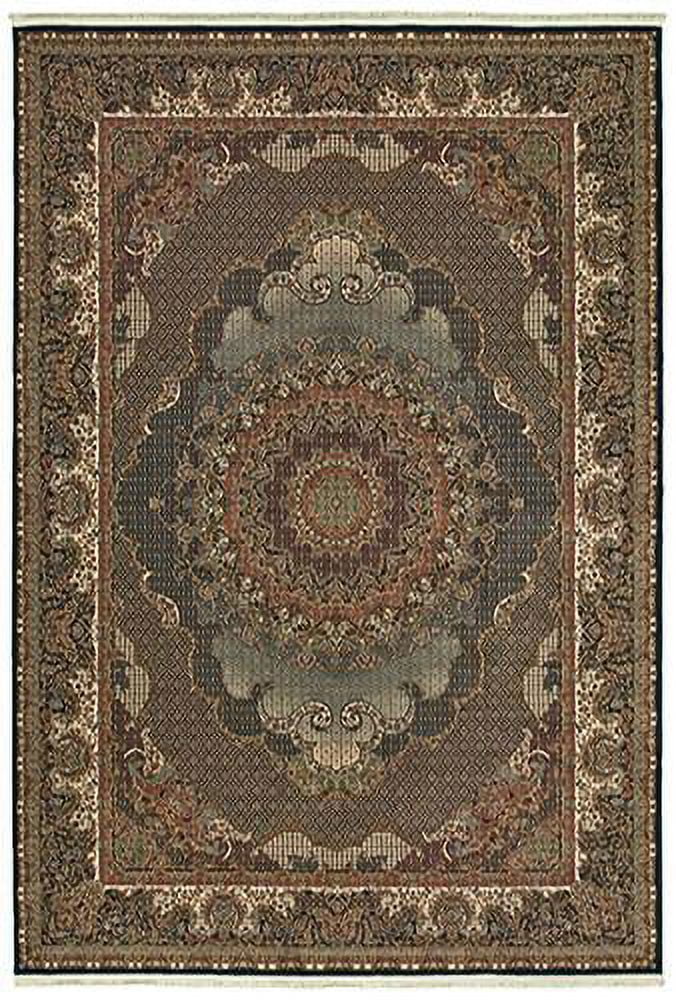 Masterpiece Blue and Red Synthetic Rectangular Area Rug 3'10" x 5'5"