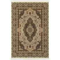 Oriental Weavers Masterpiece Area Rug 5560W Ivory Medallion Eye 2' 3" x 10' Rectangle