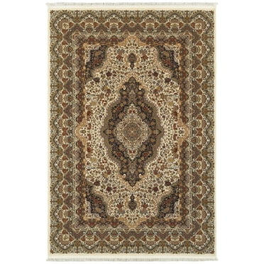 Oriental Weavers Masterpiece Area Rug 5560W Ivory Medallion Eye 2' 3" x 10' Rectangle