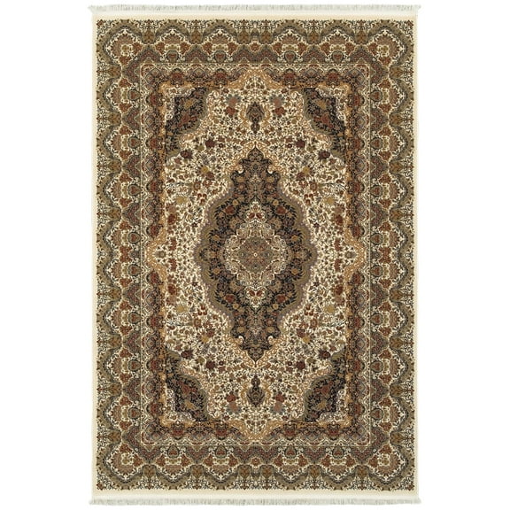 Oriental Weavers Masterpiece Area Rug 5560W Ivory Medallion Eye 5' 3" x 7' 6" Rectangle