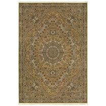 Oriental Weavers Masterpiece Area Rug 8022J Gold Bordered Rings 2' 3" x 10' Rectangle