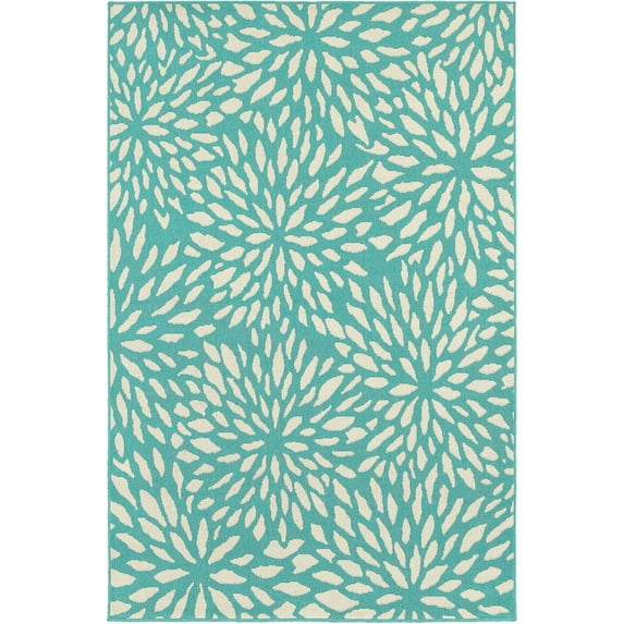 Oriental Weavers Meridian Area Rug 1506L Blue Leaves Petals 1' 10" x 2' 10" Rectangle