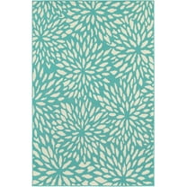 Oriental Weavers Meridian Area Rug 1506L Blue Leaves Petals 3' 7" x 5' 6" Rectangle