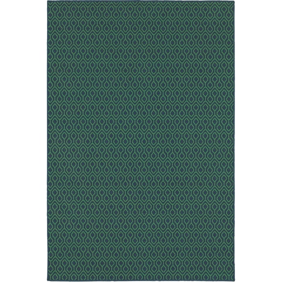 Oriental Weavers Meridian Area Rug 1634Q Navy Diamonds Grid 5' 3" x 7' 6" Rectangle