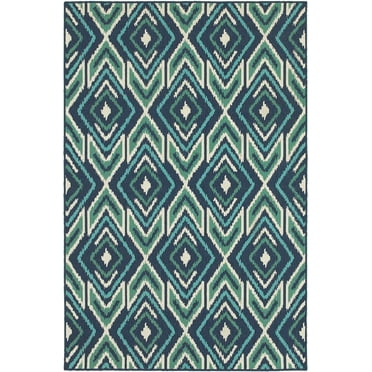 Oriental Weavers Meridian Area Rug 2209B Navy Diamonds Lines 1' 10" x 2' 10" Rectangle