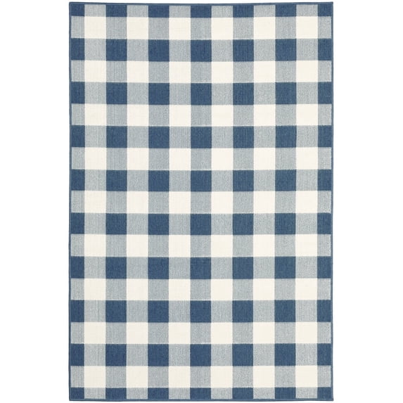Oriental Weavers Meridian Area Rug 2598V Outdoor Blue Blocks Cubes 6' 7" x 9' 6" Rectangle