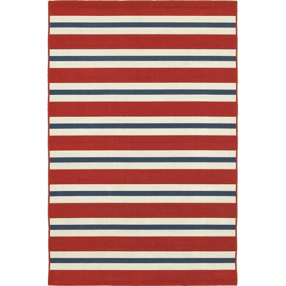 Oriental Weavers Meridian Area Rug 5701R Red Bars Lines 1' 10" x 2' 10" Rectangle