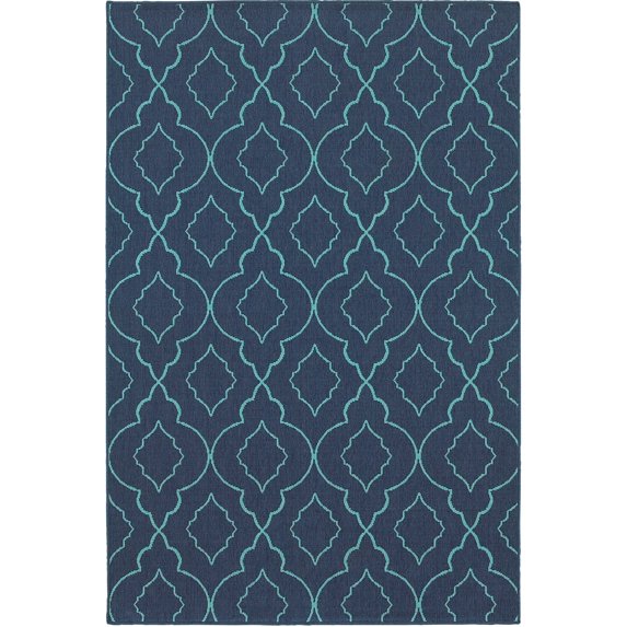 Oriental Weavers Meridian Area Rug 7541B Navy Waves Swirls 2' 3" x 7' 6" Rectangle