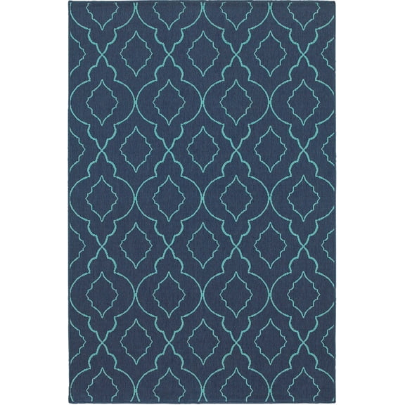 Sphinx Meridian Area Rug 7541B Navy Waves Swirls 2' 3" x 7' 6" Rectangle
